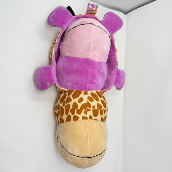 2015 Flip A Zoo Geo Giraffe Ava Hippo 2 in 1 Reversible Purple Brown 19" Plush - Picture 5 of 12